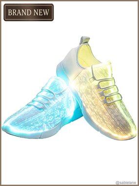 LED Fiber Optic Light Up Sneakers for Women Men USB Charging Glow Shoes